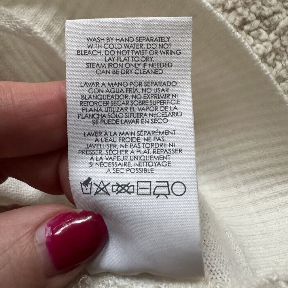Cabi Sweater Women's XS White Cream Sophia Lace Back Sweater Feminine 5005 - Picture 11 of 14